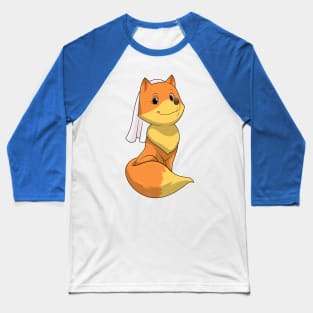 Fox as Bride with Veil Baseball T-Shirt